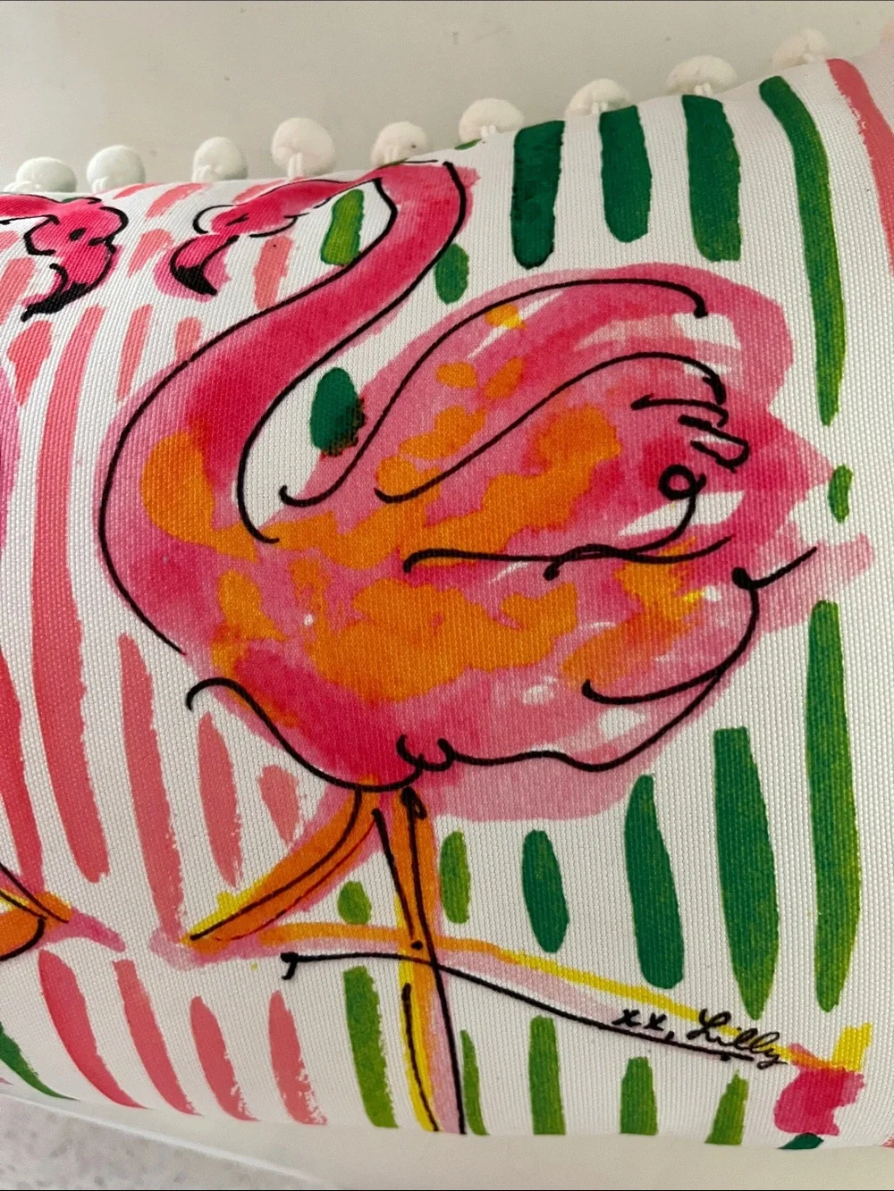 Lily Pulitzer Pink Flamingo Decorative Throw Pillow